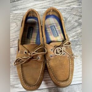 Sperry Top-Sider 2 Eyed Boat Shoes Brown Leather Womens 8.5 Classic loaf